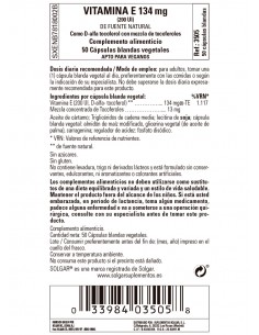 SOLGAR VITAMINA E 200 UI 50 CAPSULAS BLANDAS 2