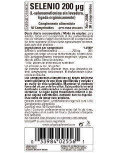 SOLGAR SELENIO 200MCG 50 COMP 2