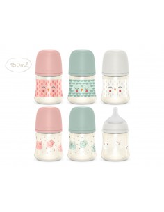 SUAVINEX BIBERON PREMIUM CON TETINA REDONDA 3 POSICIONES +0M